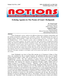 Echoing Agonies in The Poems of Gauri Deshpande