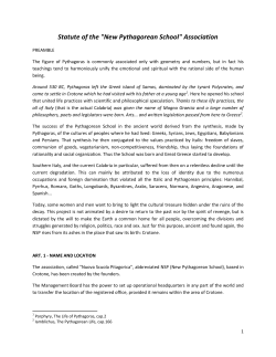 Statute of the "New Pythagorean School" Association