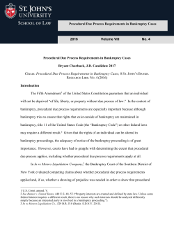 Procedural Due Process Requirements in Bankruptcy Cases Bryant