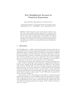 Text Simplification Focused on Numerical Expressions - NIL