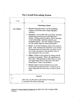 The Cornell Note-taking System