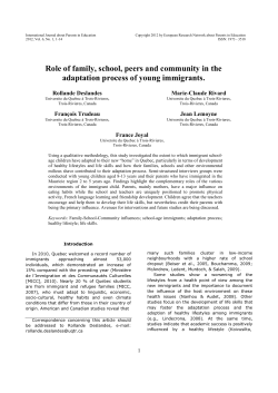 Role of family, school, peers and community in the adaptation