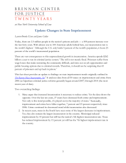 Update: Changes in State Imprisonment