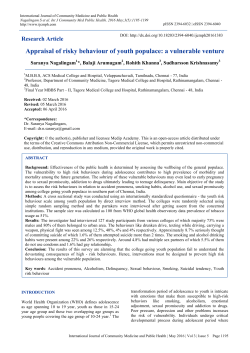 Appraisal of risky behaviour of youth populace: a vulnerable venture