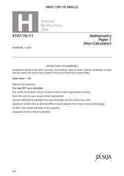 Mathematics Paper 1 (Non-Calculator)