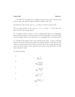 Math 220 March 7 I. If 1200 cm2 of material is available to make a