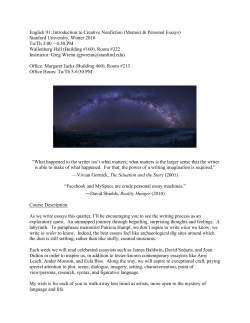 Syllabus - Stanford English