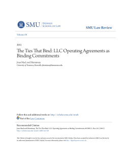 The Ties That Bind: LLC Operating Agreements as