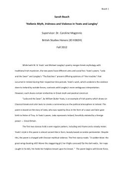 Hellenic Myth, Irishness and Violence in Yeats and Longley
