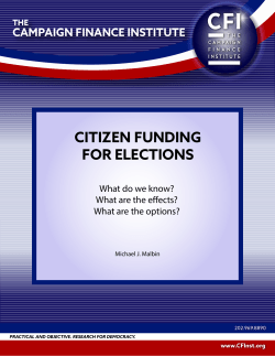 Citizen Funding for Elections - The Campaign Finance Institute