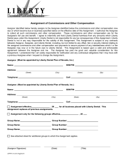 Assignment of Commissions and Other Compensation