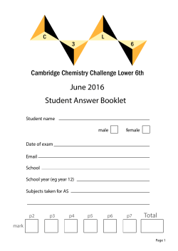 2016 L6 Student answer book - Cambridge Chemistry Challenge