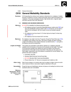 DMM C010 General Mailability Standards