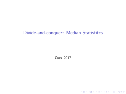 Divide-and-conquer: Median Statistitcs