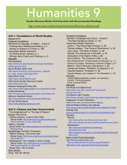 Humanities Nine Unit Overviews