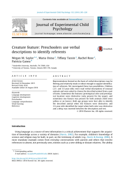 Preschoolers use verbal descriptions to identify referents