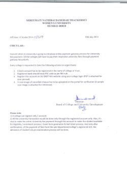 Circular related to College Bank Account Registration on DU SNDT