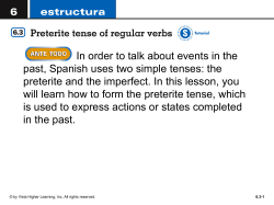 6.3 Preterite Notes