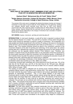 ANALYSIS OF THE SPRINT START, SWIMMING START AND