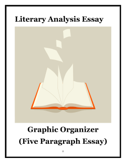 Literary Analysis Essay Graphic Organizer (Five Paragraph Essay)