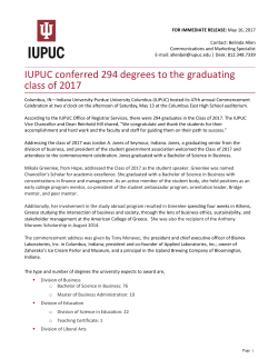 IUPUC conferred 294 degrees to the graduating class of 2017