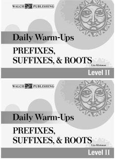 Digital Daily Warm-Ups: Prefixes, Suffixes, Roots, Level II