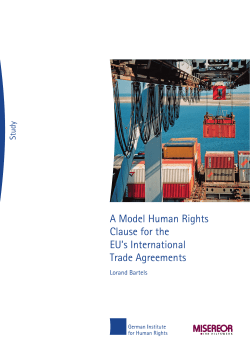 A Model Human Rights Clause for the EU`s International Trade