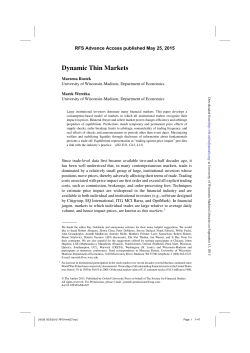 Dynamic Thin Markets