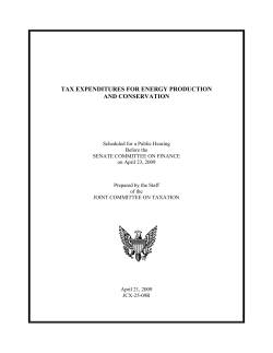 tax expenditures for energy production and conservation