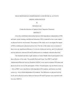 FIELD DEPENDENCE-INDEPENDENCE AND PHYSICAL ACTIVITY