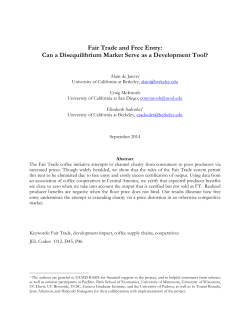Fair Trade and Free Entry - Agricultural and Resource Economics
