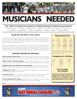 MUSICIANS NEEDED