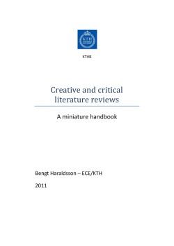Creative and critical literature reviews