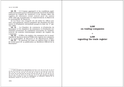 LAW on trading companies LAW regarding the trade register