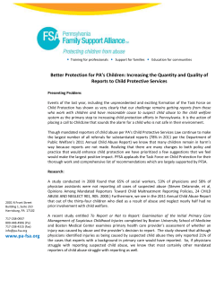 Better Protection for PA`s Children