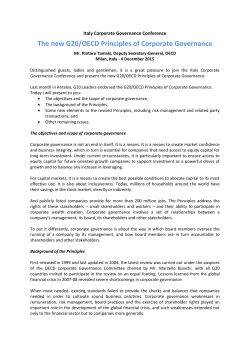 The new G20/OECD Principles of Corporate Governance