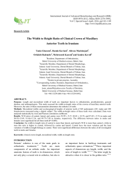 The Width to Height Ratio of Clinical Crown of Maxillary Anterior