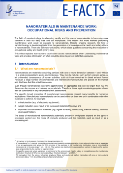 Nanomaterials in Maintenance Work - EU-Osha
