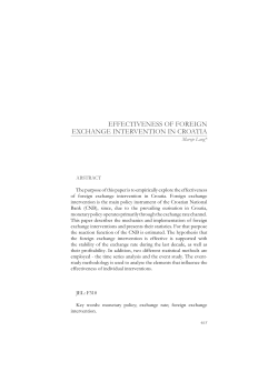 effectiveness of foreign exchange intervention in croatia
