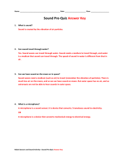 Sound Pre-Quiz Answer Key