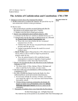 The Articles of Confederation and Constitution: 1781-1789