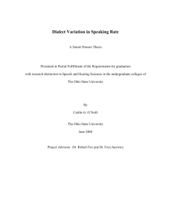 Dialect Variation in Speaking Rate