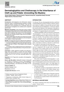 Dermatoglyphics and Cheiloscopy in the