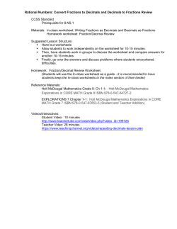 Rational Numbers: Convert Fractions to Decimals and