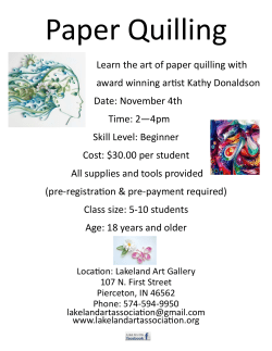 Learn the art of paper quilling with award winning artist Kathy