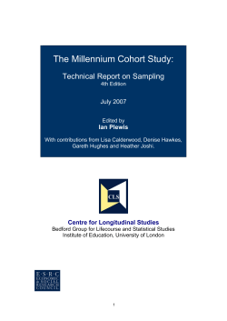 Technical Report on Sampling - Centre for Longitudinal Studies