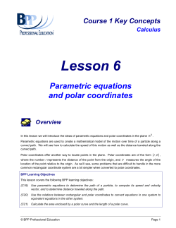 Lesson 6: Parametric equations and polar coordinates