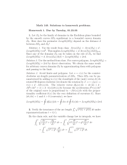 Solutions to homework problems ()