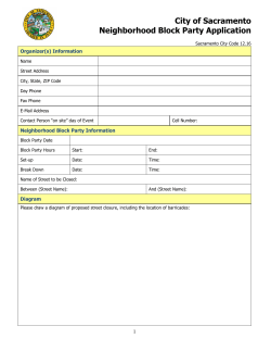 City of Sacramento Neighborhood Block Party Application