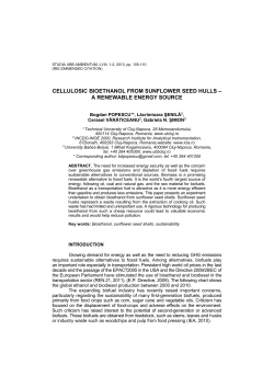 cellulosic bioethanol from sunflower seed hulls